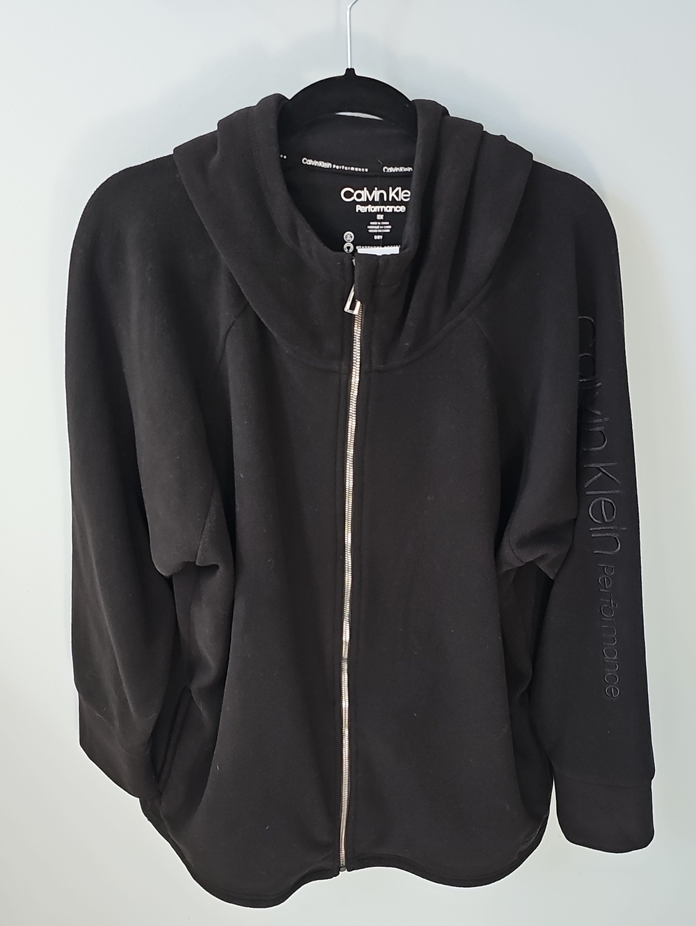 Calvin Klein Performance Black Full-Zip Hooded Jacket 3X